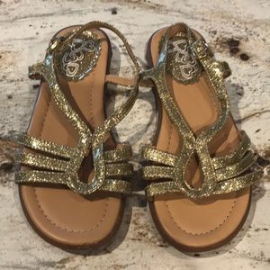 NWOT Gold Glitter Sandals